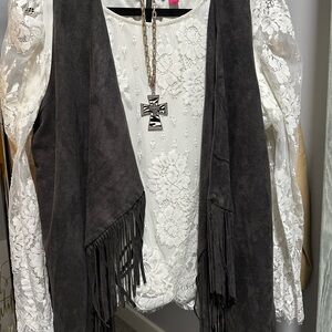 Black Fringe Vest